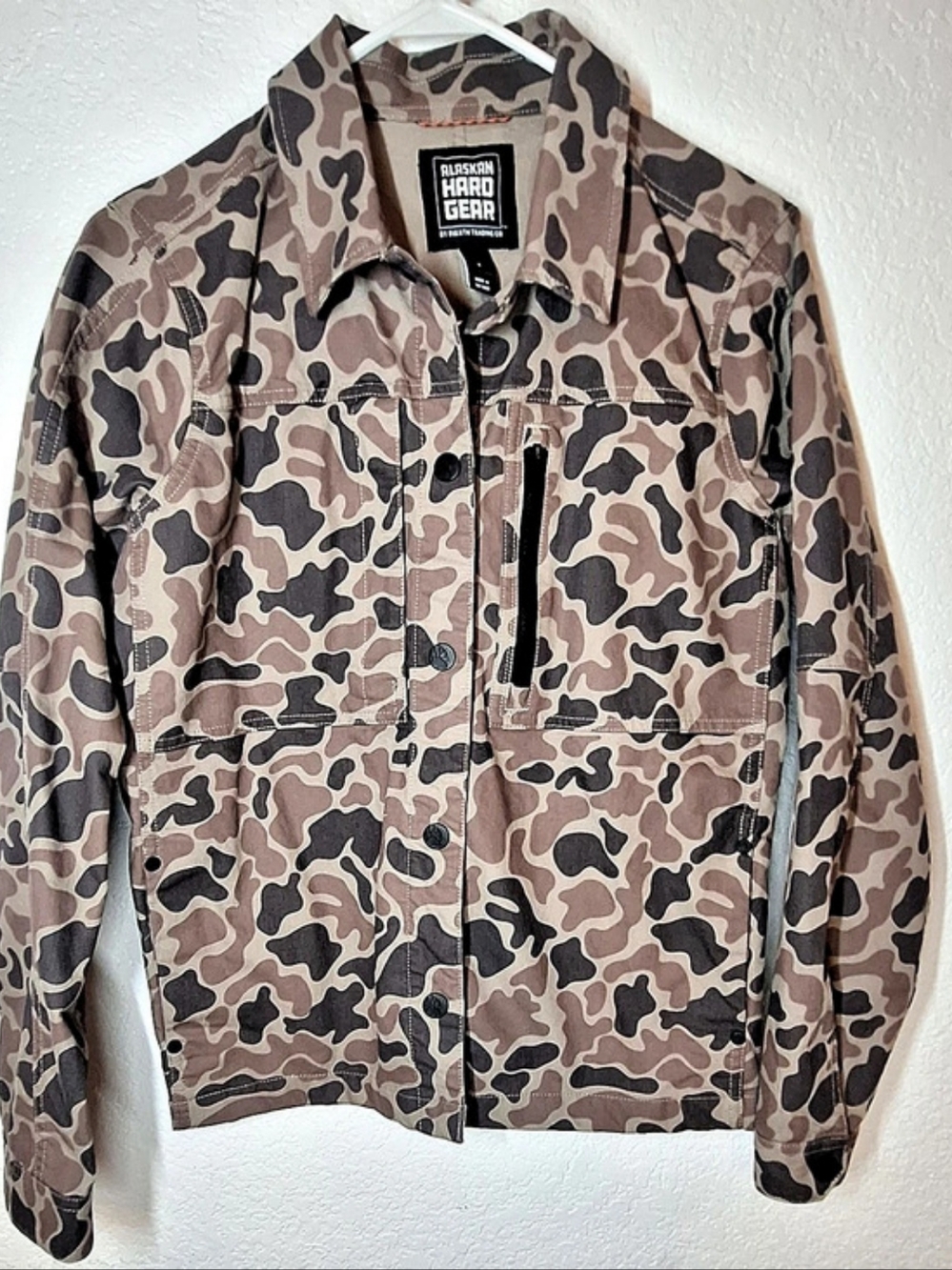 AKHG Duluth Trading Co Stone Run Camo Overshirt Jacket Mens Small Duck Camo